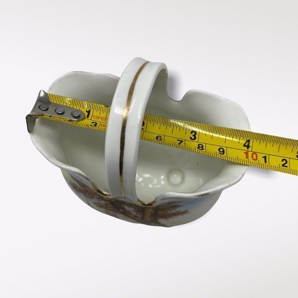 Vintage | Porcelain Basket With Scenery - Picture 6 of 8